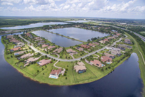 aerial view of summer lakes viera neighborhood